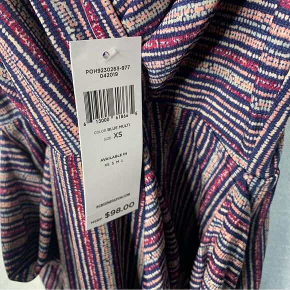 BCBGeneration striped pocket halter jumpsuit pantsuit size XS - Picture 6 of 7